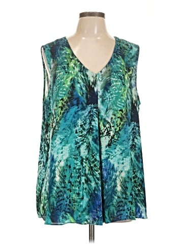 Rose + Olive Sleeveless Blouse (view 1)