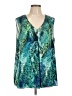 Rose + Olive 100% Polyester Teal Sleeveless Blouse Size 1X - photo 1