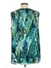 Rose + Olive 100% Polyester Teal Sleeveless Blouse Size 1X - photo 2