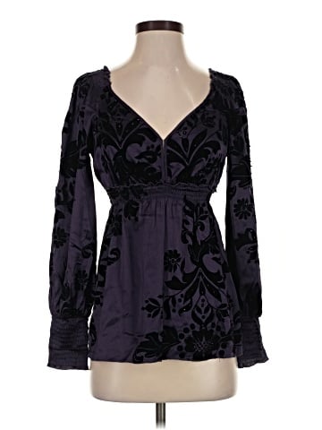 Hale Bob Long Sleeve Silk Top (view 1)