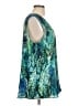 Rose + Olive 100% Polyester Teal Sleeveless Blouse Size 1X - photo 4