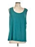 MULTIPLES Teal Sleeveless T-Shirt Size 1X - photo 1