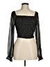 Japna 100% Polyester Black Long Sleeve Blouse Size M - photo 1