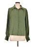 Shein 100% Polyester Polka Dots Green Long Sleeve Blouse Size L - photo 1