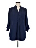 Fun2Fun Blue 3/4 Sleeve Button-Down Shirt Size M - photo 1