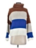 Lumiere 100% Acrylic Color Block Brown Turtleneck Sweater Size S - photo 1