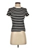 FRAME 100% Cotton Stripes Ivory Short Sleeve Turtleneck Size XS - photo 1