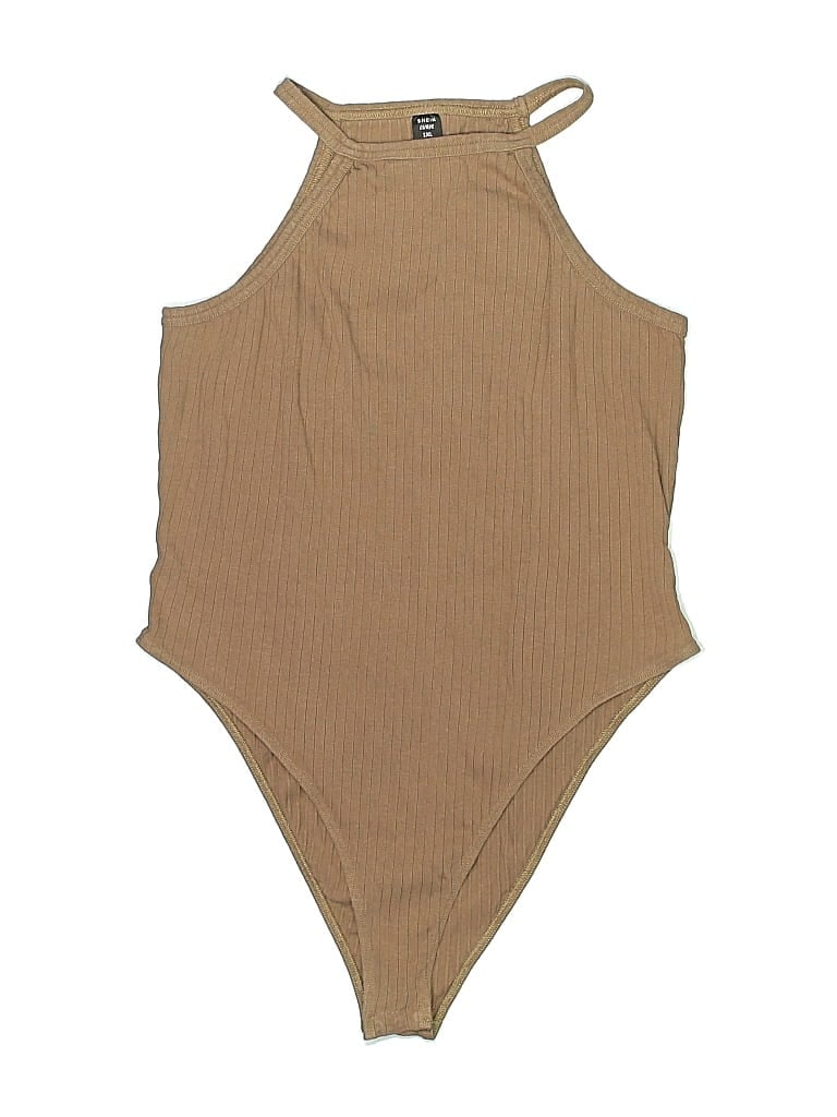 Pre-owned Shein Curve Bodysuit In Tan