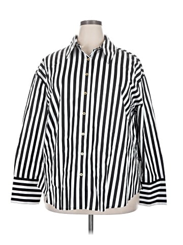 ELOQUII 3/4 Sleeve Button-Down Shirt (view 1)