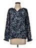 Jessica Simpson Floral Blue Long Sleeve Blouse Size S - photo 1