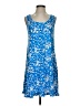 Unbranded 100% Polyester Floral Blue Casual Dress Size Sm - Med - photo 1