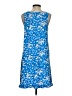 Unbranded 100% Polyester Floral Blue Casual Dress Size Sm - Med - photo 2