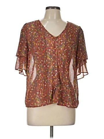 Skies Are Blue Short Sleeve Blouse (view 1)
