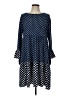Suzanne Betro Polka Dots Blue Casual Dress Size L - photo 1