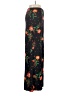 Front Floral Black Casual Pants Size 4 - photo 4