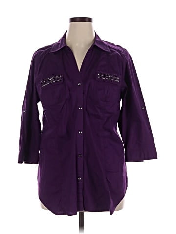 Lane Bryant 3/4 Sleeve Button-Down Shirt (view 1)
