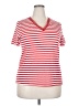 Cato Stripes Red Short Sleeve T-Shirt Size 20W - photo 1