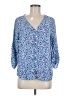 Caffé Marrakesh 100% Rayon Blue 3/4 Sleeve Blouse Size M - photo 1