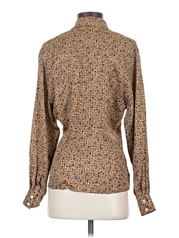 Anne Klein II Long Sleeve Silk Top (view 2)