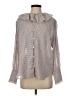 Zara Houndstooth Silver Long Sleeve Blouse Size XS - photo 1