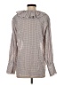 Zara Houndstooth Silver Long Sleeve Blouse Size XS - photo 2
