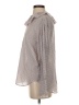 Zara Houndstooth Silver Long Sleeve Blouse Size XS - photo 5