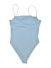 Zara Solid Blue One Piece Swimsuit Size L - photo 1