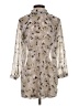 CAbi 100% Polyester Floral Silver 3/4 Sleeve Blouse Size XS - photo 2