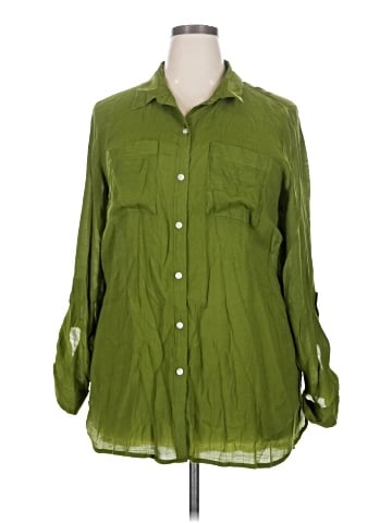 Cato 3/4 Sleeve Button-Down Shirt (view 1)
