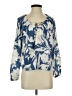 AUW Blue 3/4 Sleeve Blouse Size S - photo 1