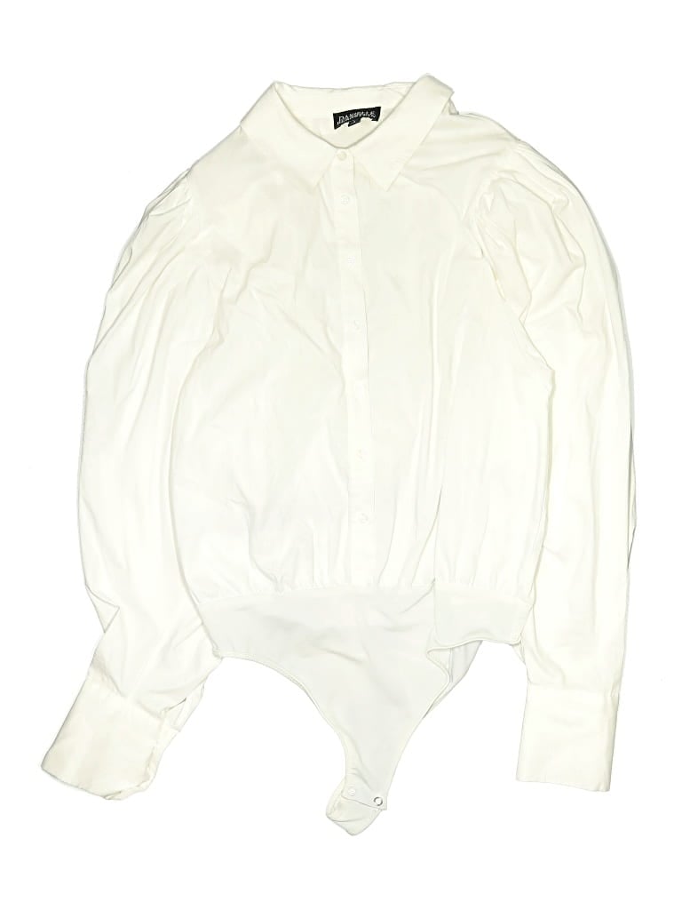 Pre-owned Danielle Bernstein Long Sleeve Blouse In White