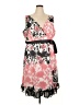 Jonathan Martin 100% Polyester Print Pink Cocktail Dress Size 20w - photo 1