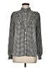 Ann Taylor Houndstooth Black Long Sleeve Blouse Size M - photo 1