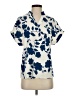 Shein Floral Blue Short Sleeve Blouse Size 4 - photo 1
