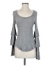 Chaser 100% Viscose Gray Long Sleeve Top Size S - photo 1