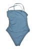 Shade & Shore Solid Blue One Piece Swimsuit Size L - photo 1