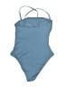Shade & Shore Solid Blue One Piece Swimsuit Size L - photo 2