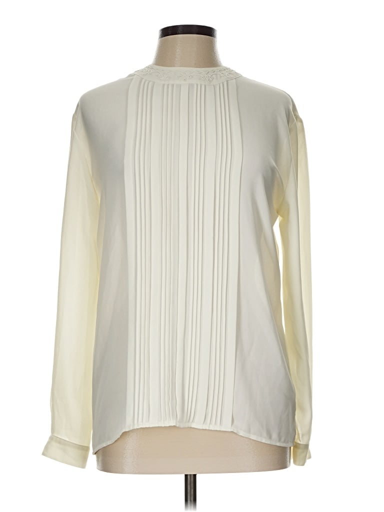 Pre-owned Orvis Long Sleeve Blouse In Ivory