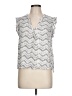 Universal Thread 100% Rayon Chevron-herringbone Silver Sleeveless Blouse Size L - photo 1