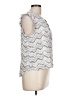 Universal Thread 100% Rayon Chevron-herringbone Silver Sleeveless Blouse Size L - photo 4