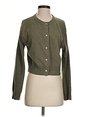 Olive Wool Cardigan (view 1)