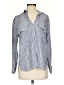 Zara Stripes Blue Long Sleeve Button-Down Shirt Size S - photo 1