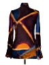 Shan 100% Silk Color Block Purple Blouse Size L (estimated) - photo 2