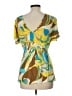 2b bebe Yellow Short Sleeve Blouse Size L - photo 2