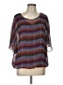 AB Studio Purple 3/4 Sleeve Blouse Size L - photo 1