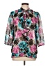 Como 100% Polyester Teal 3/4 Sleeve Blouse Size L - photo 1
