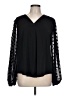 Blooming Jelly 100% Polyester Black Long Sleeve Blouse Size L - photo 1