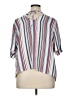 Luxology 100% Polyester Stripes White Short Sleeve Blouse Size XL - photo 2