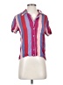 Reformation Color Block Pink Short Sleeve Button-Down Shirt Size S - photo 1