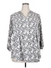 Roz & Ali Paisley Gray 3/4 Sleeve Blouse Size 3X - photo 1